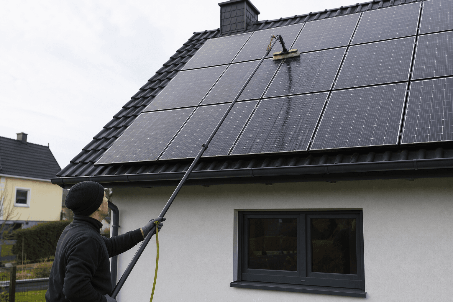 Čišćenje solarnih panela teleskopskim štapom